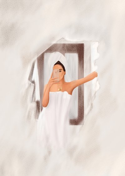 Towel Selfie Moment by Flow Line