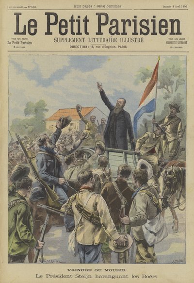 Victory or Death. President Steyn of the Orange Free State Addressing Boer Troops by Fortune Louis Meaulle