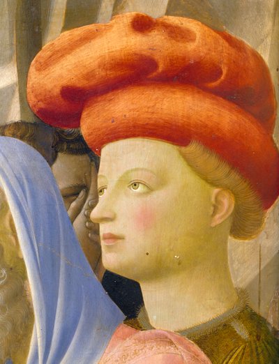 Male figure with red turban, (detail) from Deposition from the Cross or the Altarpiece of the Holy Trinity, c.1432 by Fra  Angelico