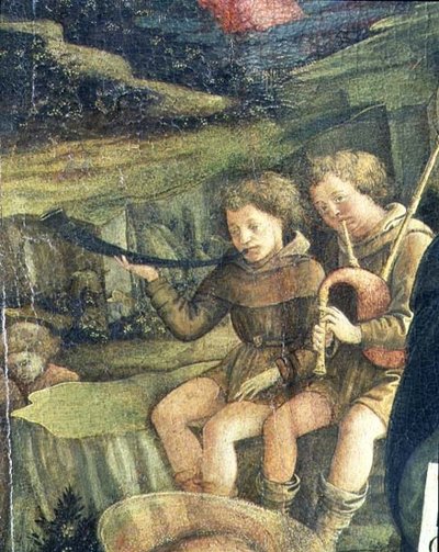 Two Musical Shepherds (detail) by Fra Filippo Lippi