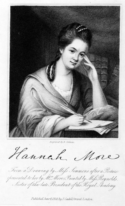 Hannah More, engraved by Edward Scriven, 1838 (engraving) by Frances Reynolds
