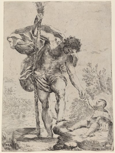 Saint Christopher Giving His Hand to the Infant Jesus by Francesco Amato