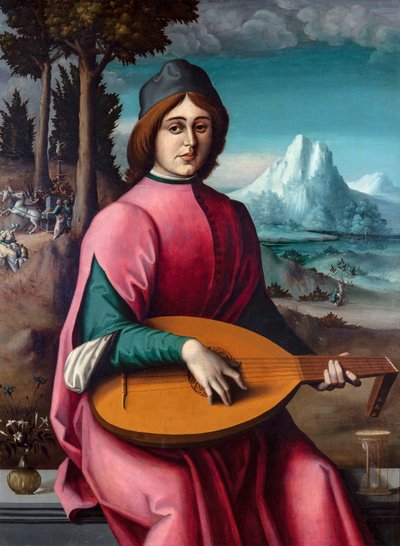 Portrait of a Young Lute Player by Francesco Bacchiacca