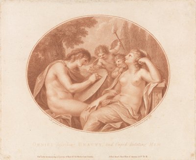 Genius Describing Beauty, And Cupid Dictating Him by Francesco Bartolozzi