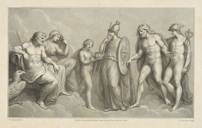 Hercules Presented To Jupiter And Juno by Francesco Bartolozzi
