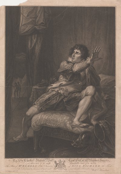 Mr. Kemble in the Character of King Richard the Third - "Richard III," Act V, Scene V by Francesco Bartolozzi