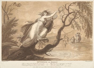 Ophelia, see Hamlet, Act 4, Scene VII by Francesco Bartolozzi