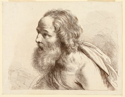 Portrait of an Old Man with a Beard, with Naked Shoulders by Francesco Bartolozzi