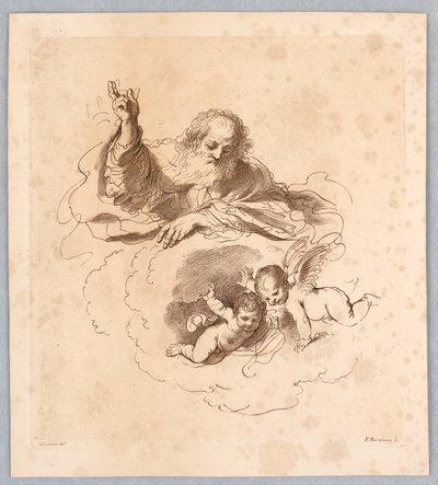 The Almighty in the Clouds, with Two Boy Angels by Francesco Bartolozzi
