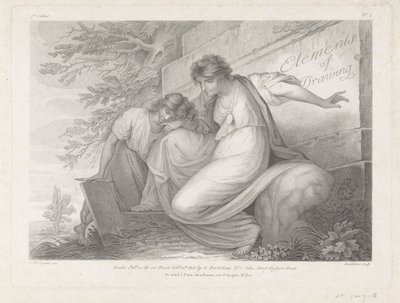 Title Page with Two Figures with a Drawing in a Landscape by Francesco Bartolozzi
