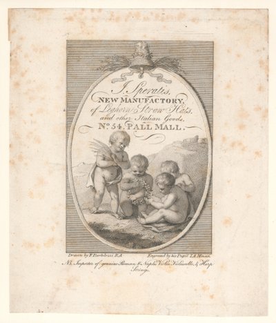 Trade card, J Speratis by Francesco Bartolozzi