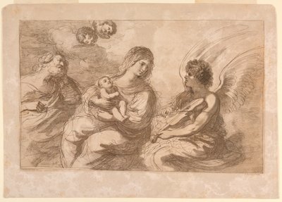 Virgin, Infant, and Joseph with an Angel Playing on a Violin by Francesco Bartolozzi