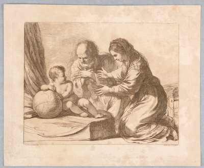 Virgin Mary, Joseph, and Child, with a Globe by Francesco Bartolozzi