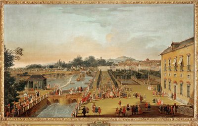 King Ferdinand VI of Spain and Queen Barbara Braganza and Their Guests in the Gardens of the Palace of Aranjuez by Francesco Battaglioli