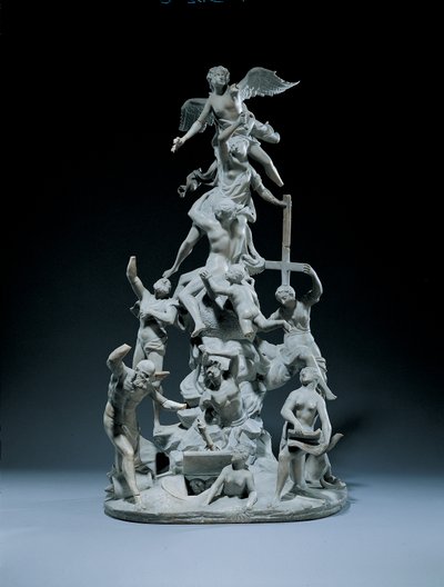 A carved allegorical group representing the Resurrection by Francesco Bertos