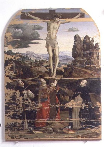 Crucifixion with St. Dominic, St. Mary Magdalene and St. Peter Martyr by Francesco Bianchi Ferrari