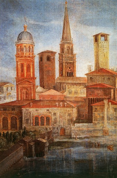 View of Mantua (detail) by Francesco Borgani