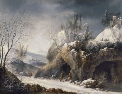 Winter Landscape with a Peasant Family by Francesco Foschi