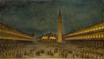A Night Procession in the Piazza San Marco, c1755 by Francesco Guardi