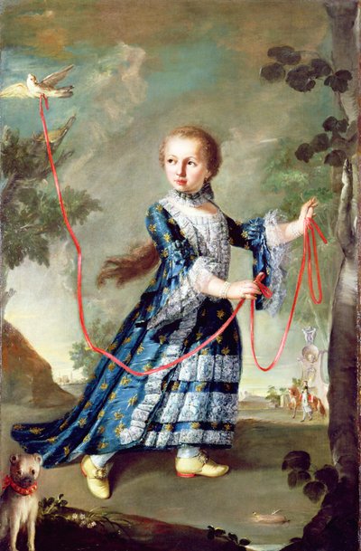 A Young Girl of the Gradenigo Family with a Dove by Francesco Guardi