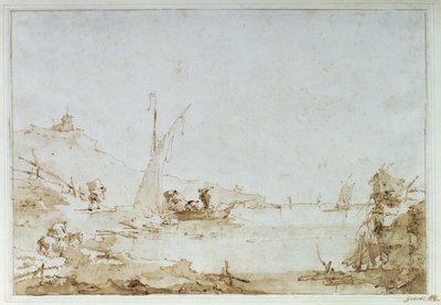 A Coastal Scene, c.1770-80 by Francesco Guardi