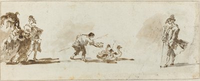 An Elegant Couple, a Gooseboy, and a Gentleman by Francesco Guardi