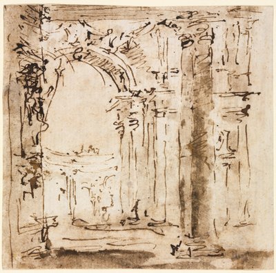 Pair of Drawings: Sketch of the Labyrinth of the Villa Pisani and Piazza San Marco, 1773-1778 by Francesco Guardi