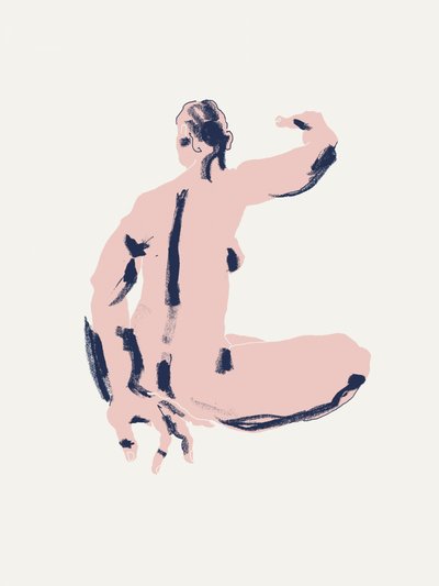 Crouching Nude Figure by Francesco Gulina