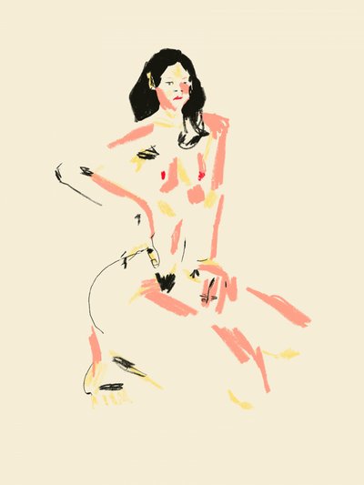 Expressive Nude Figure Sketch by Francesco Gulina
