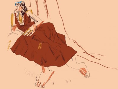Relaxed Woman Reclining by Francesco Gulina