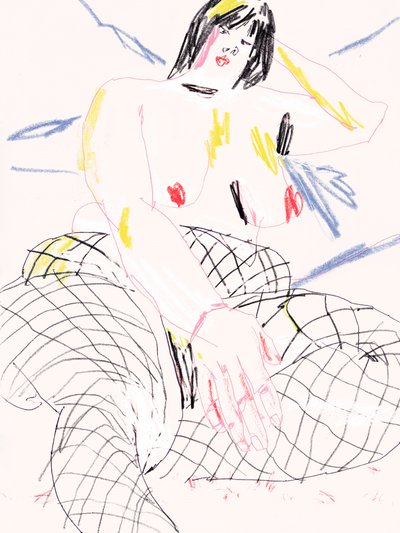 Sensual Figure In Fishnets by Francesco Gulina