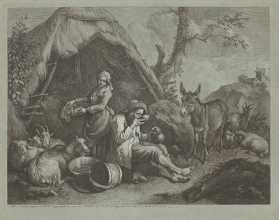 Seated Old Man and Woman with a Basket of Eggs, 1759-1782 by Francesco Londonio
