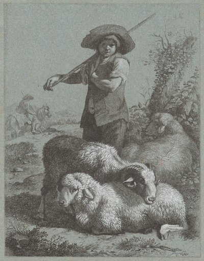 Shepherd Boy with Sheep by Francesco Londonio