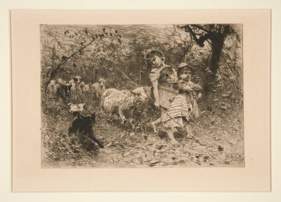 Children with Sheep by Francesco Paolo Michetti
