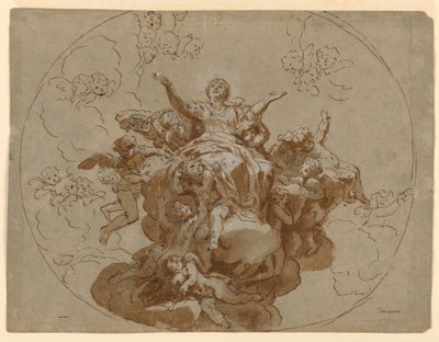 Design for a Ceiling with the Ascension of the Virgin by Francesco Trevisani