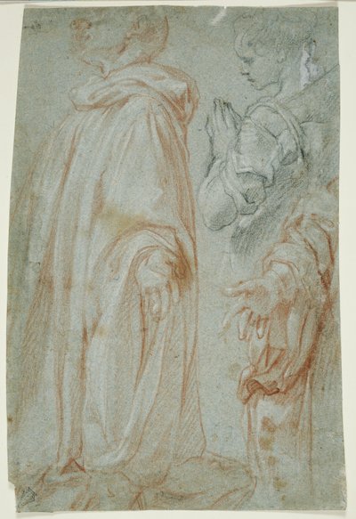 Three Studies for the Resurrected Christ Adored by a Female Saint and San Silvestro Gozzalini by Francesco Vanni