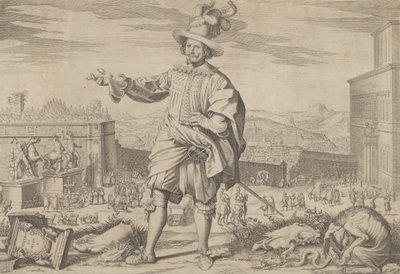 Portrait of Ioannes Altus Johann Alten, of the Swiss Guard, Standing by the Quirinal by Francesco Villamena