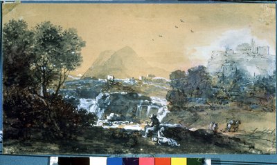 Landscape with a Waterfall by Francesco Zuccarelli