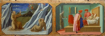 Saint Francois of Assisi Receiving Stigmas, Saint Cosimo and Saint Damien Caring for a Sick by Francesco di Stefano Pesellino