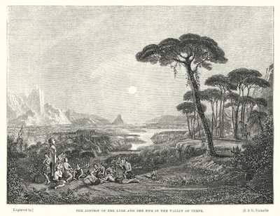 The Contest of the Lyre and the Pipe in the Valley of Tempe (engraving) by Francis (after) Danby