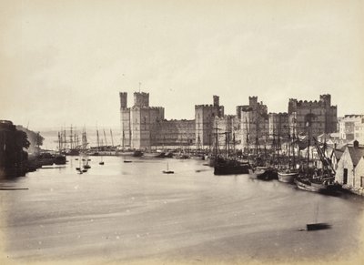 Carnarvon Castle and Mouth of River (578) by Francis Bedford