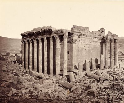 The Temple of Jupiter, Baalbek, from the North-West by Francis Bedford