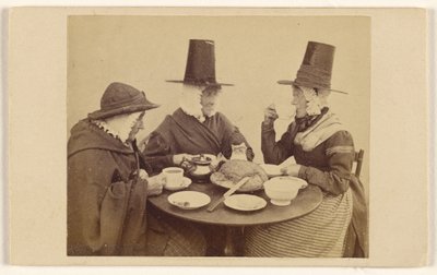 Three Welsh Ladies Seated at a Table Having Tea by Francis Bedford