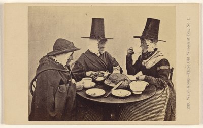Welsh Group - Three Old Women at Tea. No. 1. by Francis Bedford