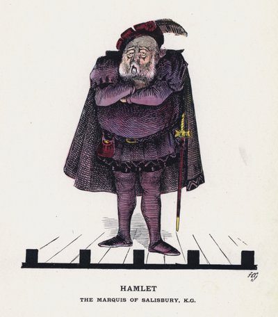 Hamlet, The Marquis of Salisbury (color lithograph) by Francis Carruthers Gould