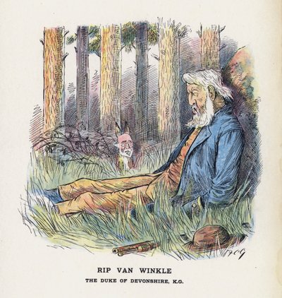 Rip Van Winkle, The Duke of Devonshire (color lithograph) by Francis Carruthers Gould
