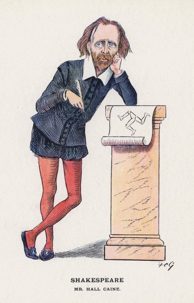 Shakespeare, Mr. Hall Caine (color lithograph) by Francis Carruthers Gould