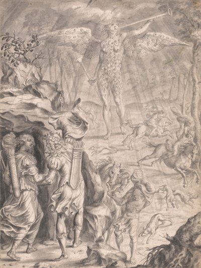 Dido and Aeneas Sheltering in a Cave by Francis Cleyn