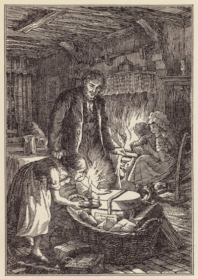 Illustration for The Cricket on the Hearth by Charles Dickens by Francis Donkin Bedford