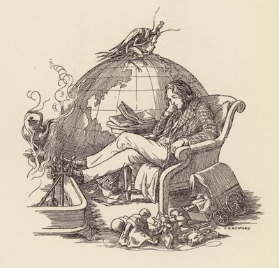 Illustration for The Cricket on the Hearth by Charles Dickens by Francis Donkin Bedford